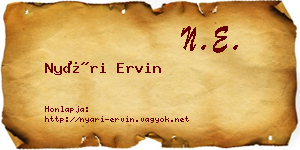 Nyári Ervin névjegykártya